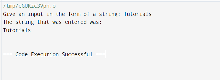 How to cin string in C++/>
<!-- /wp:html -->

<!-- wp:paragraph -->
<p><strong>Explanation:</strong></p>
<!-- /wp:paragraph -->

<!-- wp:paragraph -->
<p>The output above illustrates how the string 