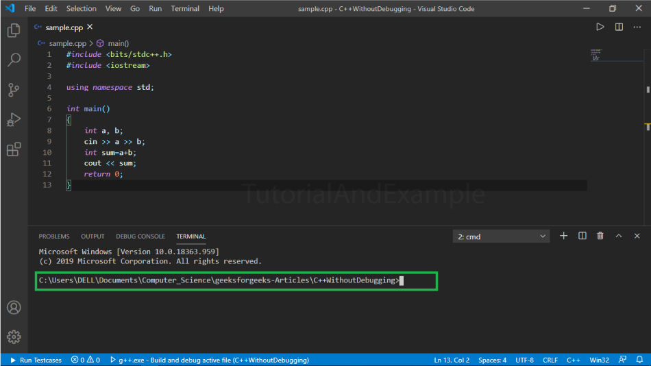 How to compile a C++ program in Visual Studio code/>
<!-- /wp:html -->

<!-- wp:list -->
<ul class=