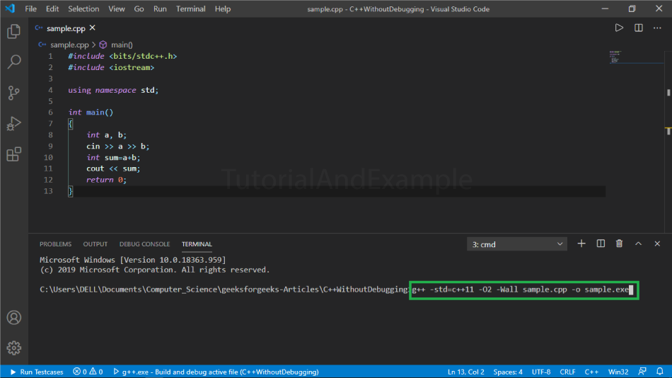 How to compile a C++ program in Visual Studio code/>
<!-- /wp:html -->

<!-- wp:list -->
<ul class=