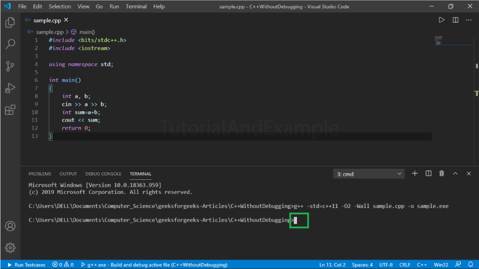 How to compile a C++ program in Visual Studio code/>
<!-- /wp:html -->

<!-- wp:heading {