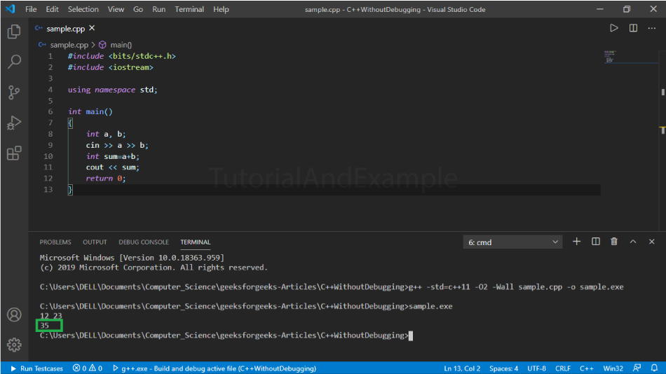 How to compile a C++ program in Visual Studio code/>
<!-- /wp:html -->

<!-- wp:paragraph -->
<p>Data input and output via text files:</p>
<!-- /wp:paragraph -->

<!-- wp:list -->
<ul class=