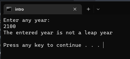 Leap Year Program In C++