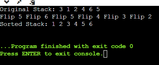 Pancake Sorting in C++