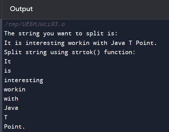 SPLIT FUNCTION IN C++