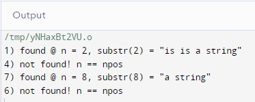 String find function in C++