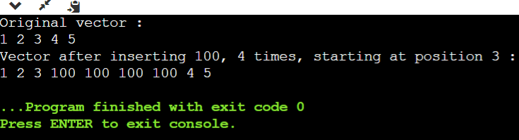 Vector insert() Function in C++