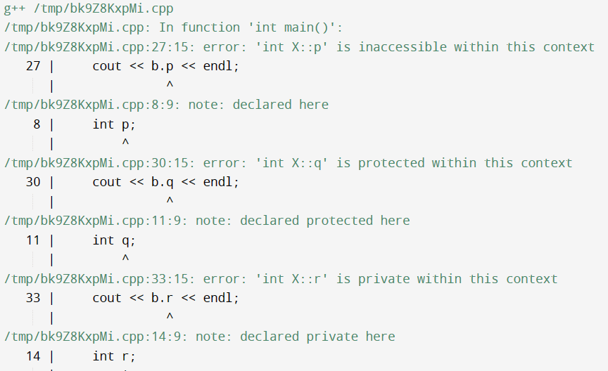 Visibility Mode in C++