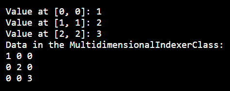 C# Multidimensional Indexers