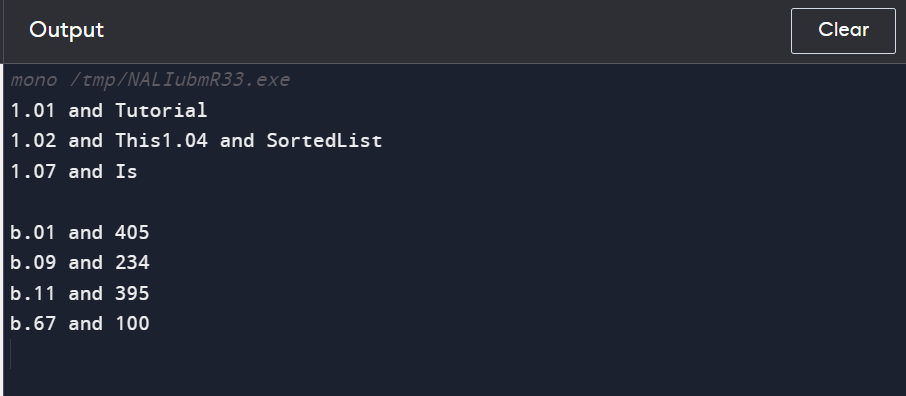 C# SORTEDLIST WITH EXAMPLES