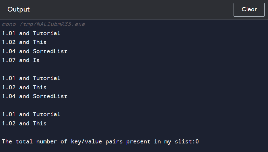 C# SORTEDLIST WITH EXAMPLES