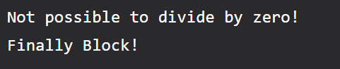 Finally Block in C#