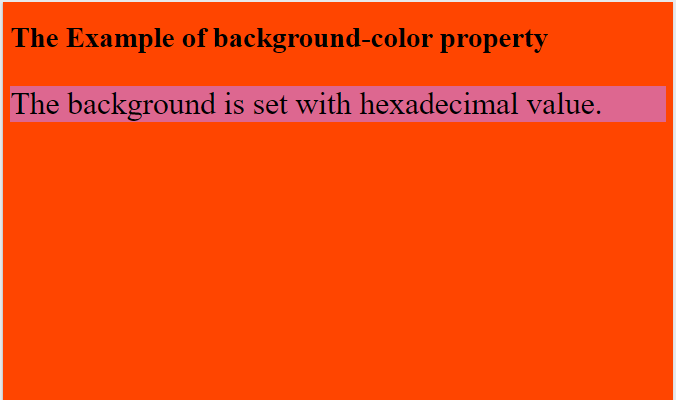 How to change background color in CSS