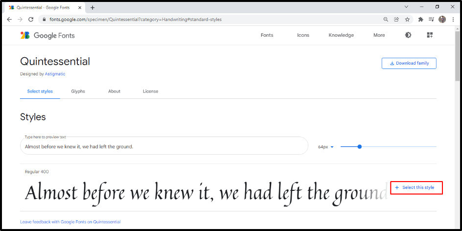 How to use google fonts in CSS?
