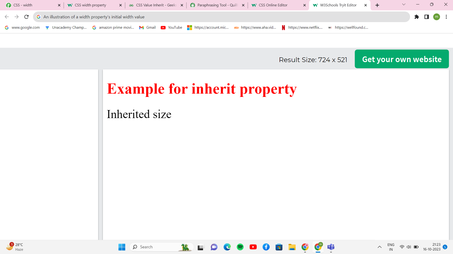 Width Property in CSS