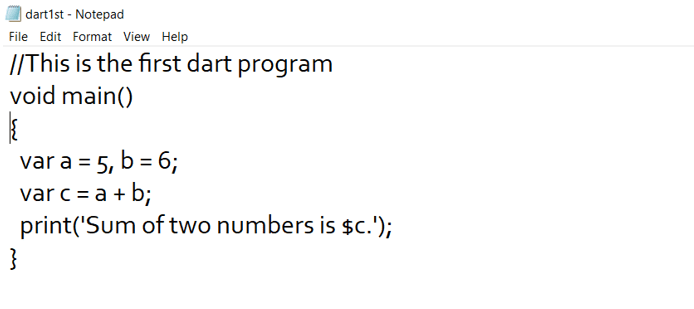 Dart Basic Program
