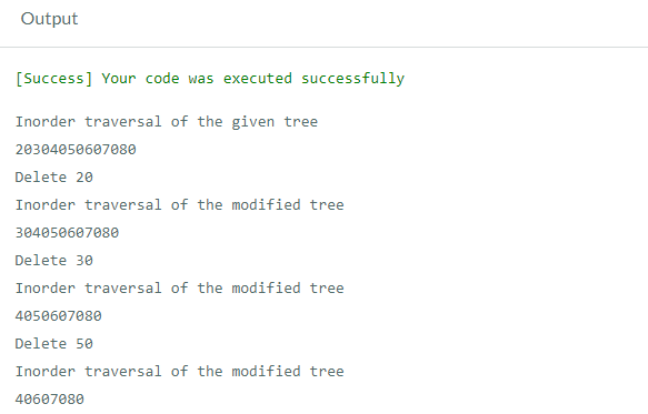Deletion Operation of the binary search tree in C++ language