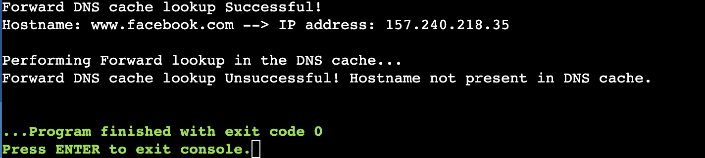 How to implement Forward DNS Lookup Cache