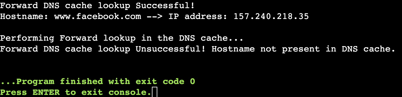 How to implement Forward DNS Lookup Cache