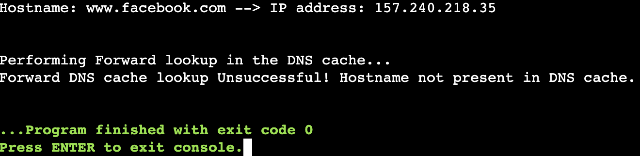 How to implement Forward DNS Lookup Cache