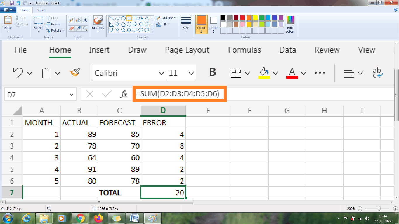 Absolute Value in Excel