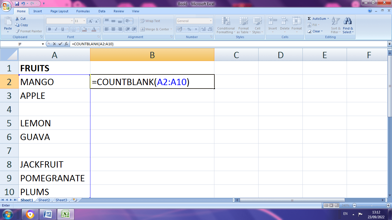 Count Cells with Text