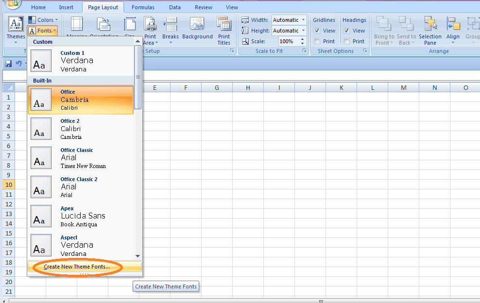 Excel Themes