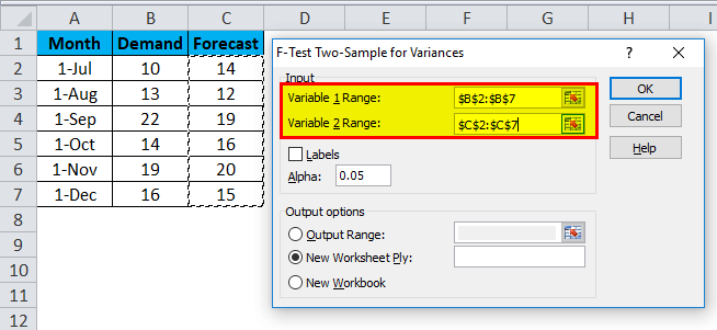 How to Make Use of the F-Test in the Microsoft Excel