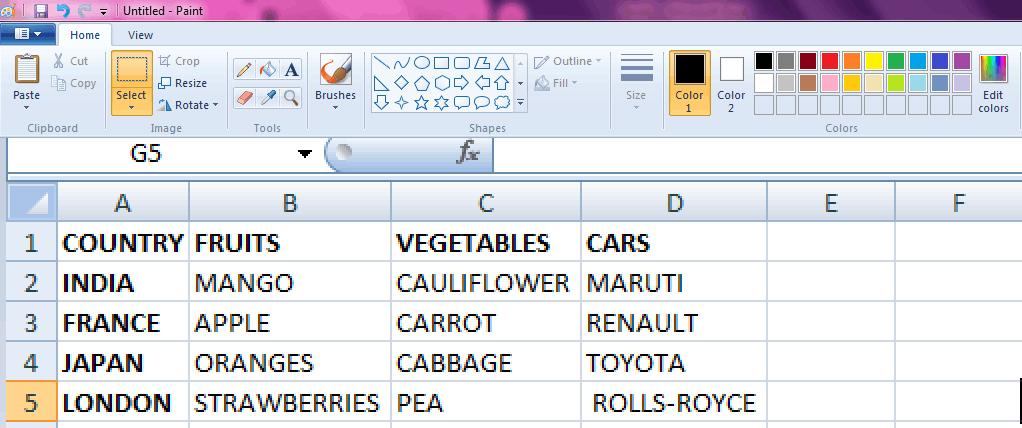 How to print Titles in Excel