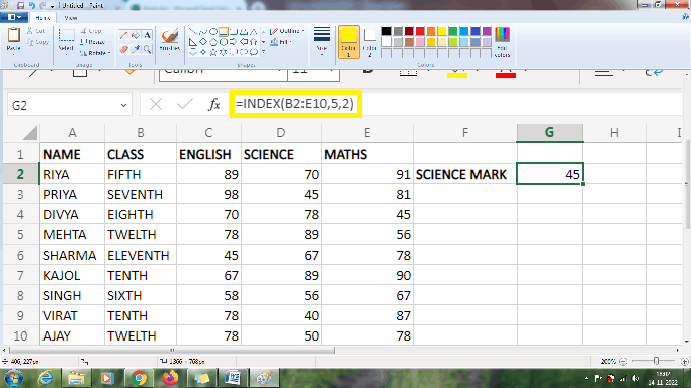 How to use Index and Match in Excel