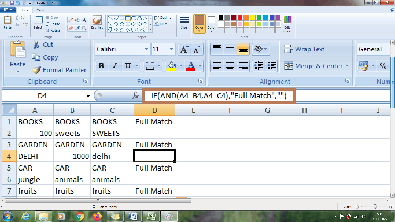 Row Difference in Excel