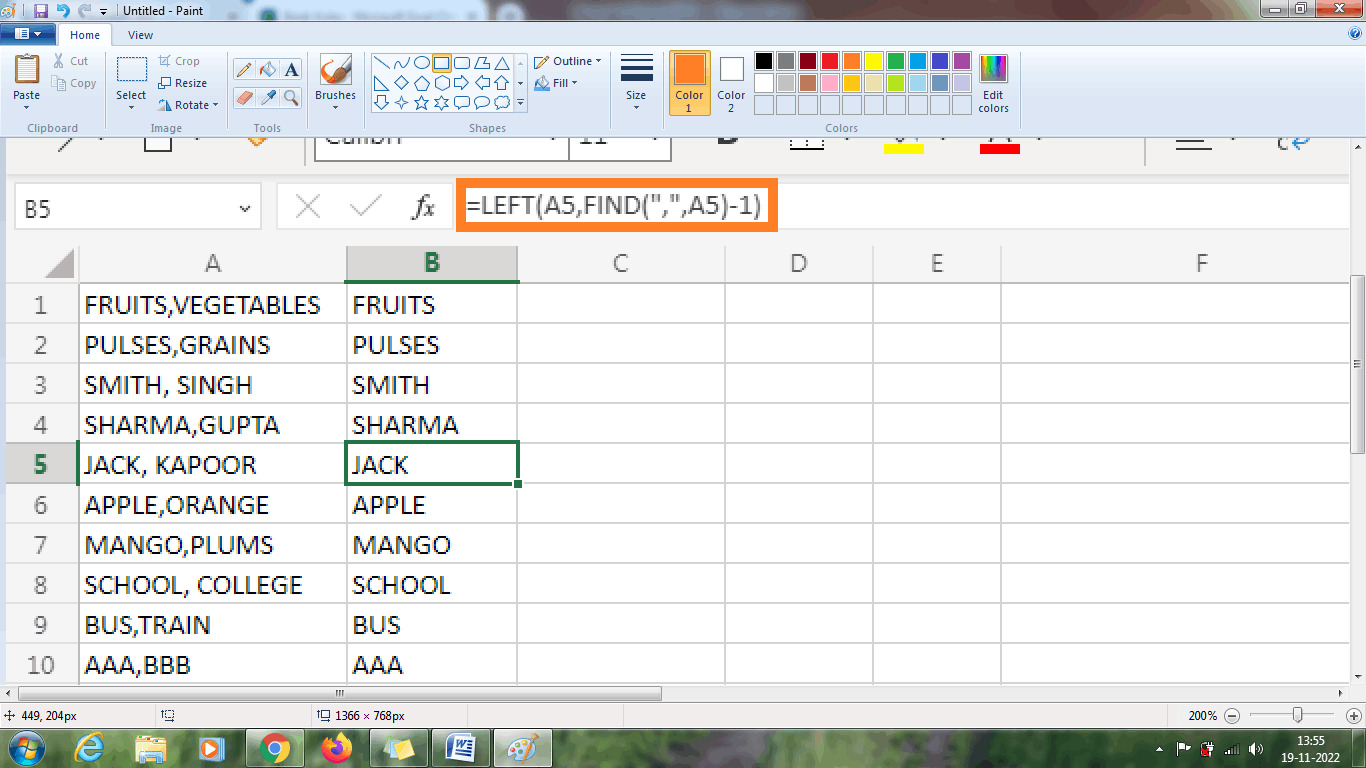 Separate Strings in Excel