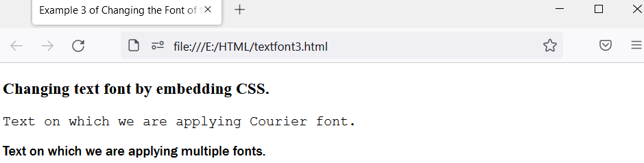 How to change font in HTML