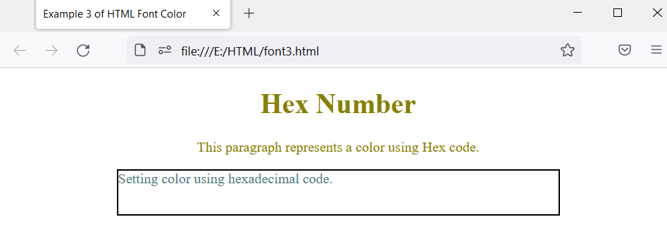 HTML Font Color