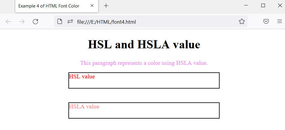 HTML Font Color