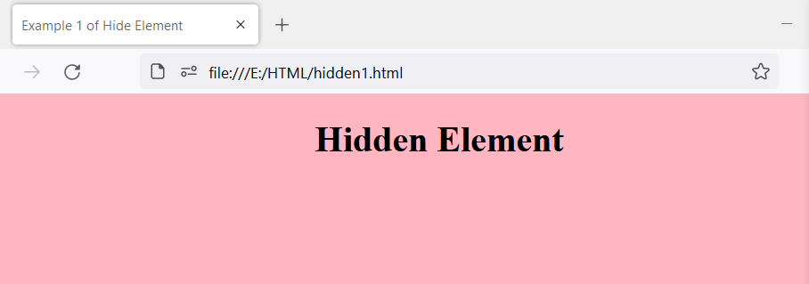 HTML Hide Element