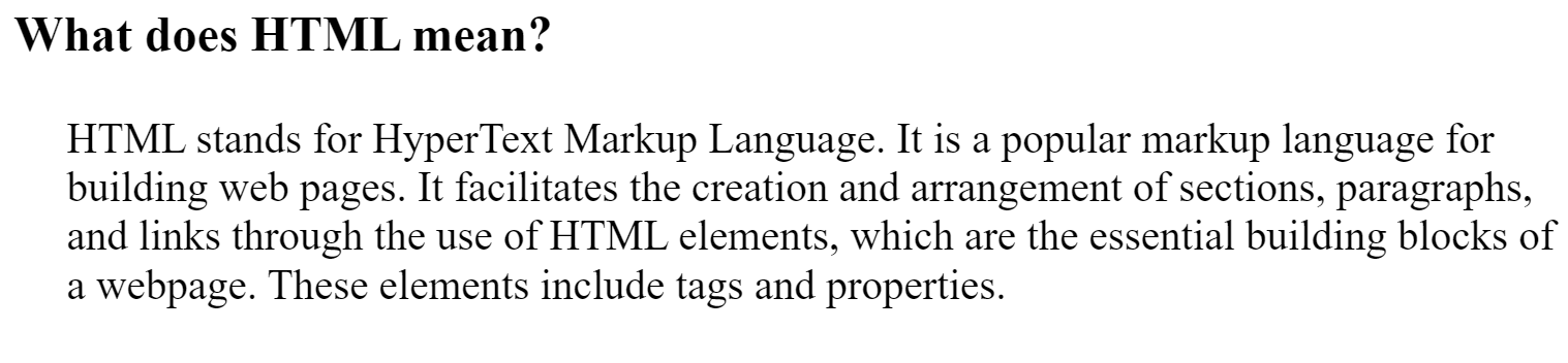 HTML Indent/>






<p><strong>Example 2: Using the Text-indent property<br></strong>A paragraph's initial line of text is separated from the left by the text-indent property. Absolute or relative numbers can be used to provide the needed amount for HTML indent.<br><br>Text indentation in HTML may be accomplished with an inline style. The paragraph tag's first line is indented 25 pixels from the left in the example which makes use of text indent.</p>






<pre class=