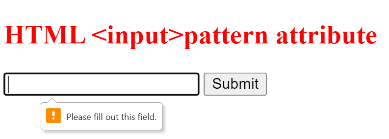 HTML Pattern Attribute
