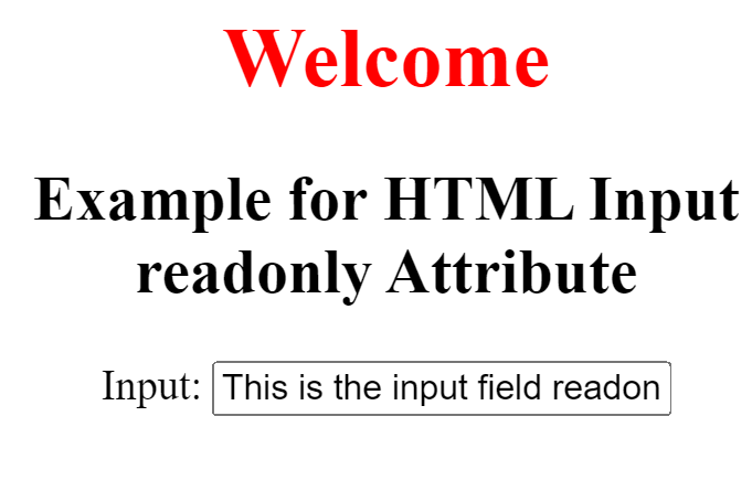 HTML Readonly