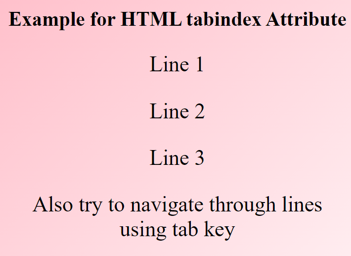 HTML tabindex