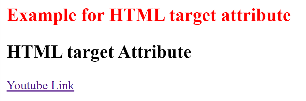 HTML Target Attribute