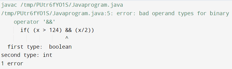 Bad Operand types for Binary Operator Java