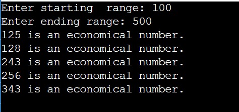 Economical number in Java