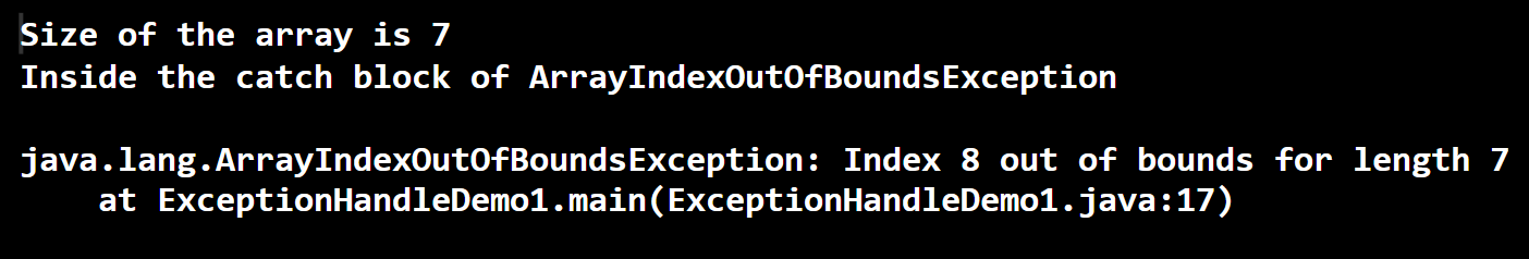 Exception Handling Program In Java