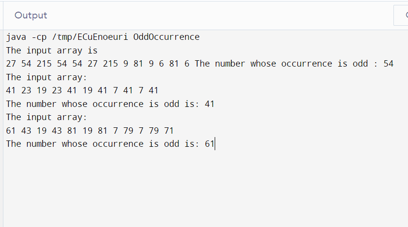 Finding Odd Occurrence of a Number in Java