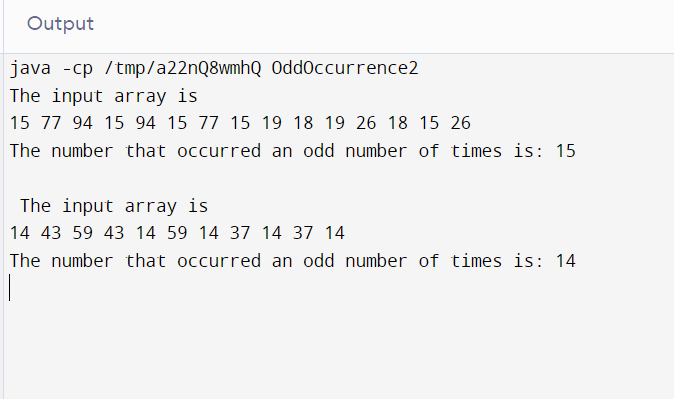 Finding Odd Occurrence of a Number in Java