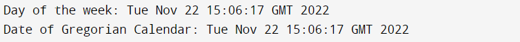 Gregorian Calendar Java Current Date