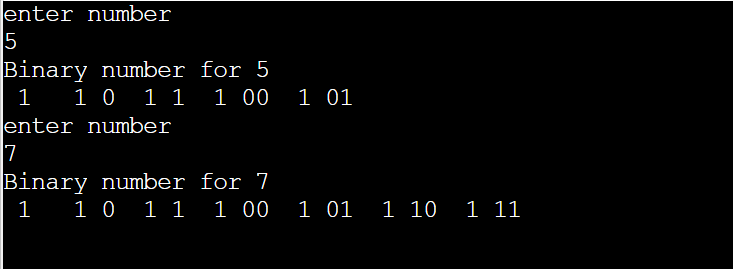 Java Program to generate binary numbers