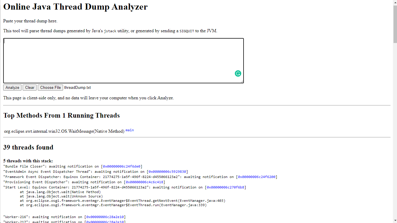 Java Thread Dump Analyzer