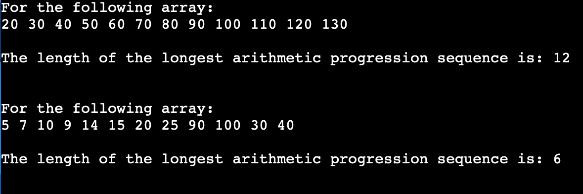 Longest Arithmetic Progression Sequence in Java