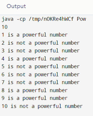 Powerful Number in Java